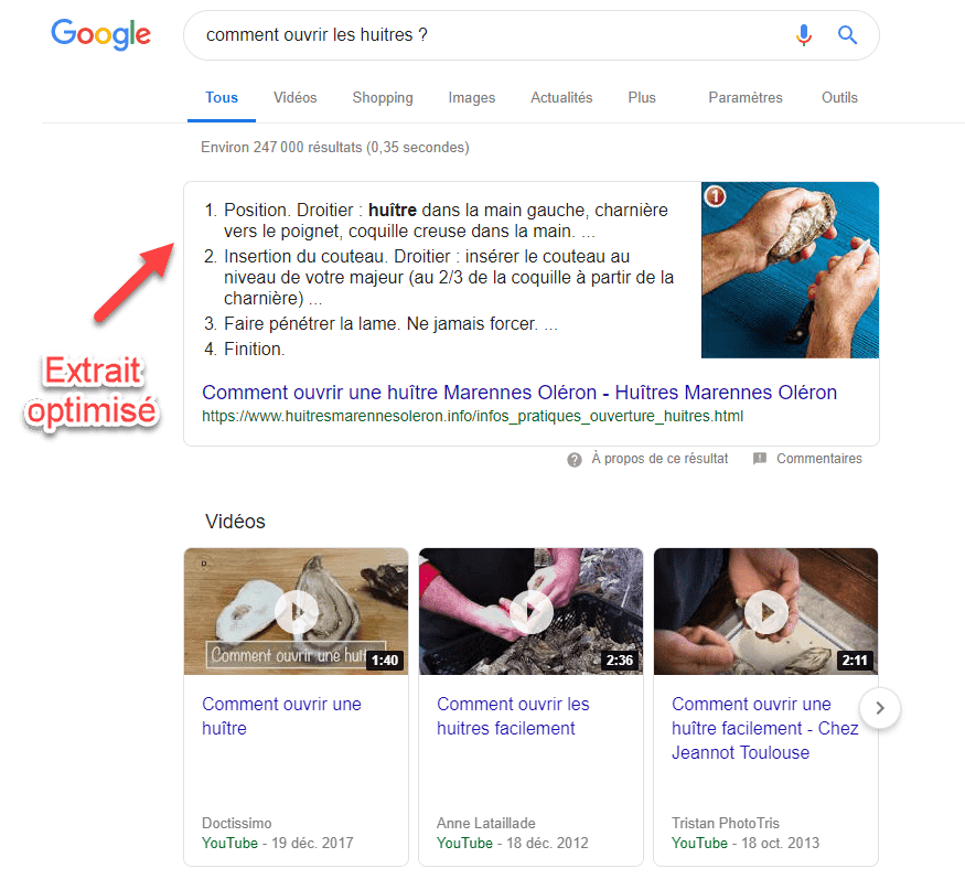 Comment atteindre la première page de Google pour mon entreprise 2 extrait optimisé google pour améliorer son référencement google