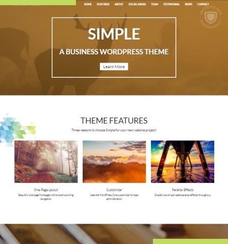 Simple est l'un des meilleurs thèmes WordPress gratuits pour cette année.