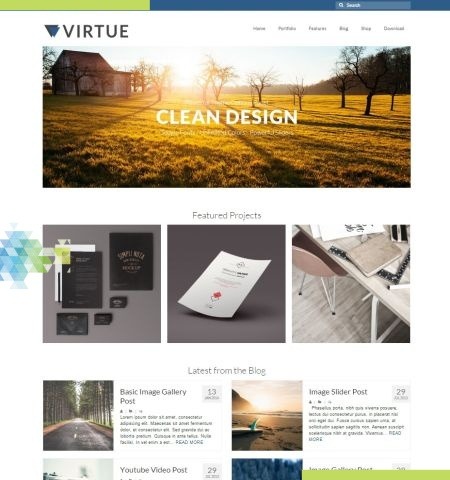Virtue est l'un des meilleurs thèmes WordPress gratuits pour cette année.