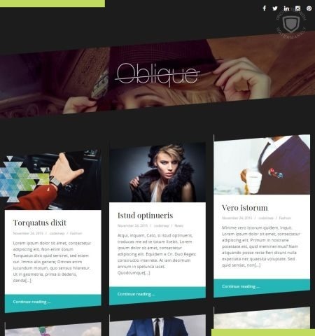 Oblique est l'un des meilleurs thèmes WordPress gratuits pour cette année.