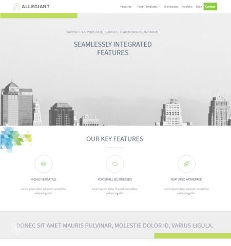 Allegiant est l'un des meilleurs thèmes WordPress gratuits pour cette année.