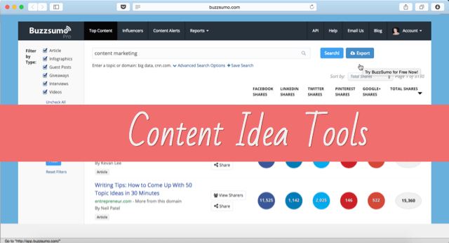 Outils de génération d'idées de contenu